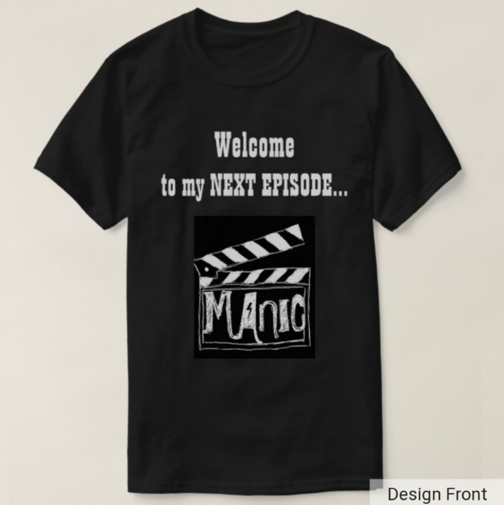 Sarcastic Funny Manic Black & White T Shirt XL